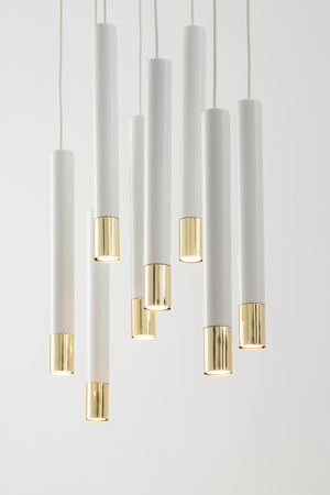 Lampa wisząca tuby sople biało-złota Sigma Lighting SOPEL GRAND 8 33391