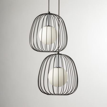 Lampa wisząca druciana BELL 2 czarno-srebrna 40724