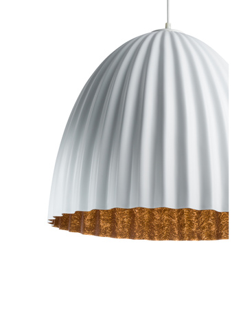 Lampa wisząca duży klosz biało-miedziana Sigma Lighting TELMA 70 32030