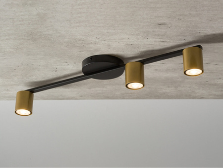 Plafon spot potrójny czarno-złoty Sigma Lighting SKY 3 33435