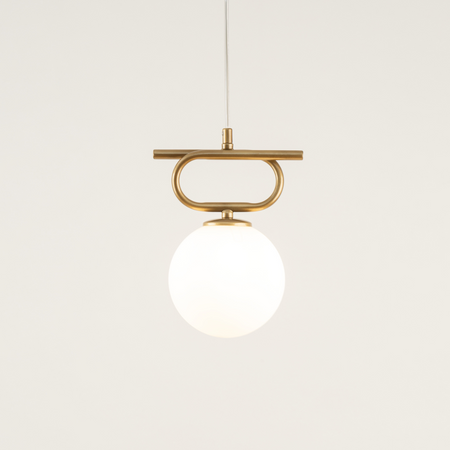 Lampa wisząca kulka mleczna złota Sigma Lighting TES 1 33631