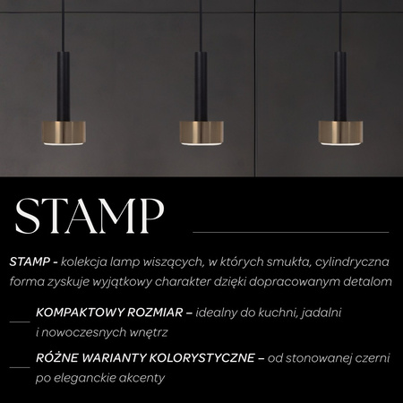 STAMP 3 zwis czarny/złoty szczotkowany 41251	