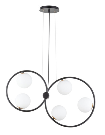 Lampa wisząca okręgi kule czarna Sigma Lighting - AQUA 5 zwis podwójny 33477
