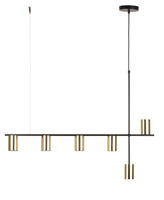 Lampa wisząca mosiądzowana złoto-czarna Sigma Lighting VENDO 6 33696