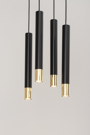 Lampa wisząca tuby sople czarno-złota Sigma Lighting SOPEL GRAND 4 33396