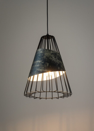 Lampa wisząca druciana abażur grafitowo-złoty Sigma Lighting - DENI L 40537