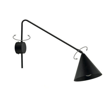 GALAXY 1 kinkiet czarny 40935 ruchome ramię 180 stopni ruchomy klosz