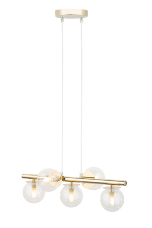 Lampa wisząca AVOLA zwis kulki 5 złote/transparentne 40799