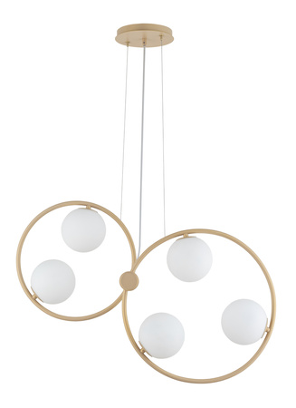Lampa wisząca okręgi kule złoto-beżowa Sigma Lighting - AQUA 5 zwis podwójny 33479