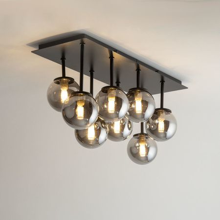 Plafon żyrandol kulki szary Sigma Lighting - TULIA 8 krótki 33496