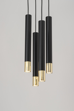 Lampa wisząca tuby sople czarno-złota Sigma Lighting SOPEL GRAND 4 33396