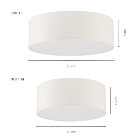 Plafon okrągły welurowy biały Sigma Lighting SOFT L 40653