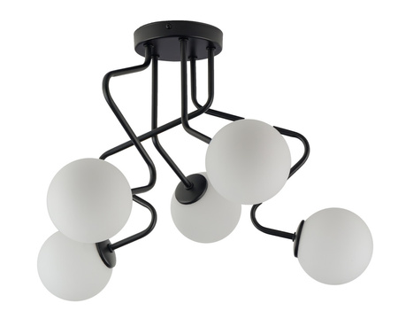 Plafon żyrandol klosze kule czarny Sigma Lighting ZIGZAG 5 czarny 33294