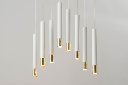 Lampa wisząca tuby sople biało-złota Sigma Lighting SOPEL GRAND 8 33391