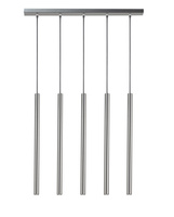 Lampa wisząca rurki sople srebrna Sigma Lighting SOPEL 5 PROSTY 33618