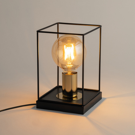 Lampka nocna loftowa klatka VOX czarno-złota SIGMA LIGHTING 50372