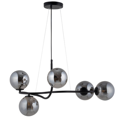 Lampa wisząca żyrandol kule czarno-szara Sigma Lighting VENA 5 33679