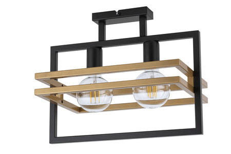 Plafon loftowy metalowy czarno-złoty Sigma Lighting - MERCI 2 32401