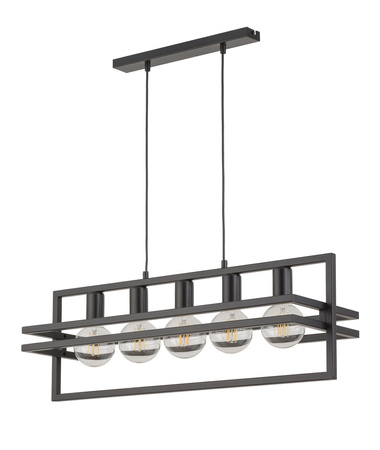 Lampa wisząca industrialna metalowa czarna Sigma Lighting - MERCI 5 32397