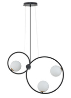Lampa wisząca okręgi kule czarna Sigma Lighting - AQUA 3 zwis podwójny 33474