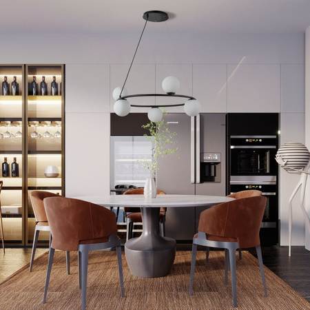 Lampa wisząca żyrandol kule czarna Sigma Lighting GAMA KOŁO 5 33383