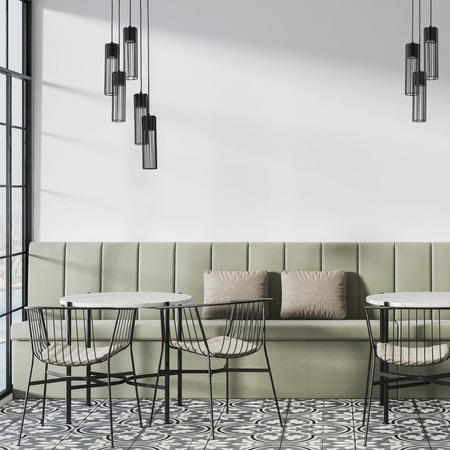 Lampa wisząca druciana tuba czarna Sigma Lighting - FOBIA 3 zwis koło 33456