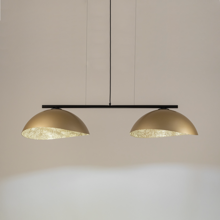 Lampa wisząca Sigma Lighting SOLAR 2 M czarna z kloszami złotymi 40580