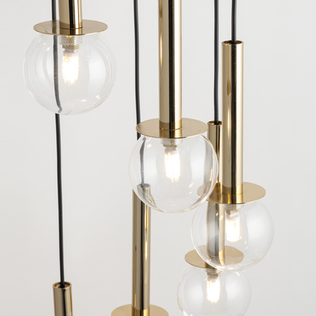 Lampa wisząca kule DAISY 7 Sigma Lighting złoto-transparentna 40760