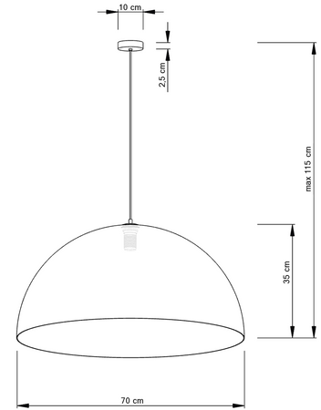 Lampa wisząca duża złoto-czarna nakrapiana Sigma Lighting SFERA 70 32298