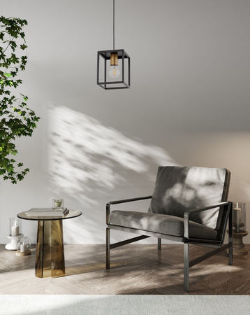 Lampa wisząca loft metalowa czarno-złota Sigma Lighting VIGO 1 32353