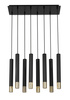 Lampa wisząca tuby sople czarno-złota Sigma Lighting SOPEL GRAND 8 33398