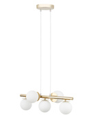 Lampa wisząca AVOLA zwis kulki 5 złote/białe 40795