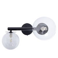 AVOLA kinkiet 2 czarny/transparentny 41487