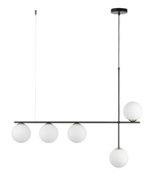 Lampa wisząca mleczne klosze czarna Sigma Lighting SILIA 5 33694