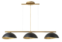 Lampa wisząca Sigma Lighting SOLAR 3 S złota z kloszami czarno-złotymi 40573