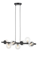 Lampa wisząca AVOLA zwis kulki 7 czarne/transparentne 40792
