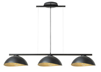 Lampa wisząca Sigma Lighting SOLAR 3 S czarna z kloszami czarno-złotymi 40579