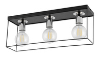 Plafon loftowy klatka VOX 3 czarno-srebrny SIGMA LIGHTING 40700