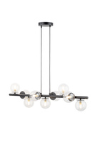 Lampa wisząca AVOLA zwis kulki 9 czarne/transparentne 40793