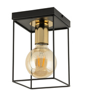 Plafon loftowy klatka VOX 1 czarno-złoty SIGMA LIGHTING 40702