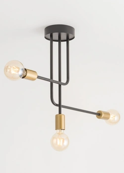 Plafon loftowy czarno-złoty Sigma Lighting GINO 3 32380