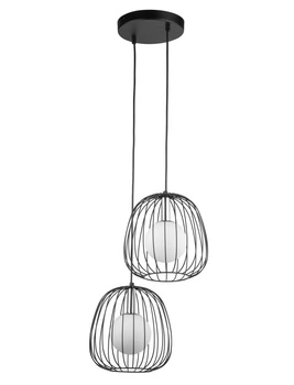 Lampa wisząca druciana BELL 2 czarno-srebrna 40724