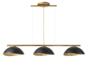 Lampa wisząca Sigma Lighting SOLAR 3 S złota z kloszami czarno-złotymi 40573
