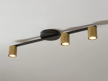 Plafon spot potrójny czarno-złoty Sigma Lighting SKY 3 33435