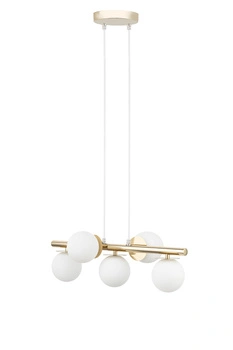 Lampa wisząca AVOLA zwis kulki 5 złote/białe 40795