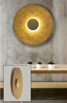 SOLE designerski kinkiet z włącznikami z żywicy Fi 55 cm złoty 41514