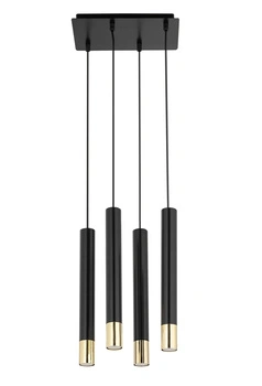 Lampa wisząca tuby sople czarno-złota Sigma Lighting SOPEL GRAND 4 33396