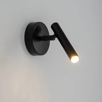 Kinkiet hotelowy ruchomy rurka tuba minimalistyczny czarny Sigma Lighting Sopel 33215