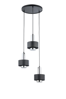Lampa wisząca metalowa czarno - srebrna Sigma Lighting RIF LUX 3 KOŁO 40717
