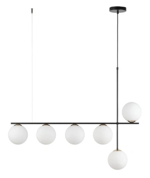 Lampa wisząca mleczne klosze czarna Sigma Lighting SILIA 6 33697